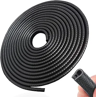 SHOWAY Car Door Edge Protector,16Ft(5M) Car Edge Trim Rubber Seal Protector with U Shape Car Protection Door Edge Guard Fit for Most Car(BLACK)