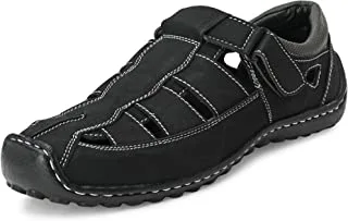 Centrino Men's Black Fisherman Sandals-9 UK (6113)