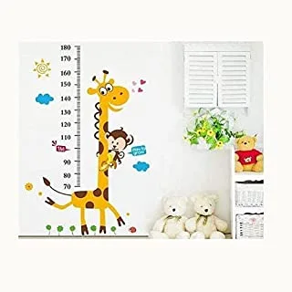 SHOWAY Cartoon Giraffe Kids Growth Chart Height Measure For Home/kids Rooms Diy Wall Stickers
