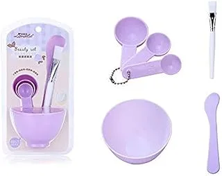 Mask Bowl Set Six-piece Mask Brush Bar DIY Mask Beauty Tools- Purple