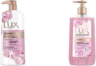 Lux Moisturising Body Wash Soft Rose For All Skin Types, 700ml & Antibacterial Liquid Handwash Glycerine Enriched, Soft Rose For All Skin Types, 500Ml