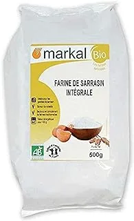 دقيق الحنطة السوداء العضوي من ماركال ، دقيق القمح الكامل الخالي من الغلوتين ، 500 جرام - عبوة من 1