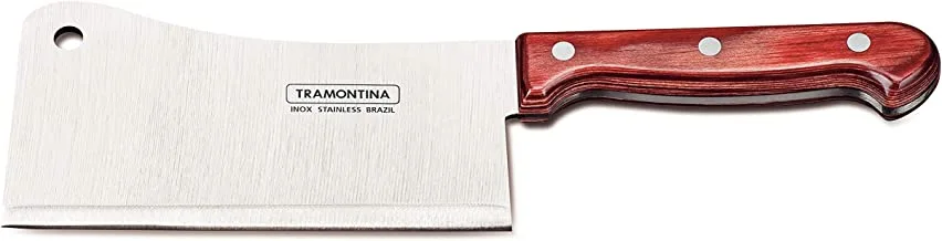 Tramontina Polywood 6 Inches Cleaver with Stainless Steel Blade and Red Dishwasher Safe Treated Handle