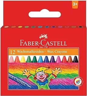 Faber-Castell Wax Crayons 12 Color Round 75mm, Assorted, F120043
