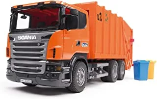 شاحنة قمامة Bruder Scania R-Series - برتقالية ، متعددة الألوان