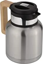Stainless Steel Vacuum Jug with Wooden Handle, 1.2L, RF10170 | Thermal Insulated Airpot | Keep Drinks Hot & Cold up to Hours | Portable & Leak Proof Thermal Flask