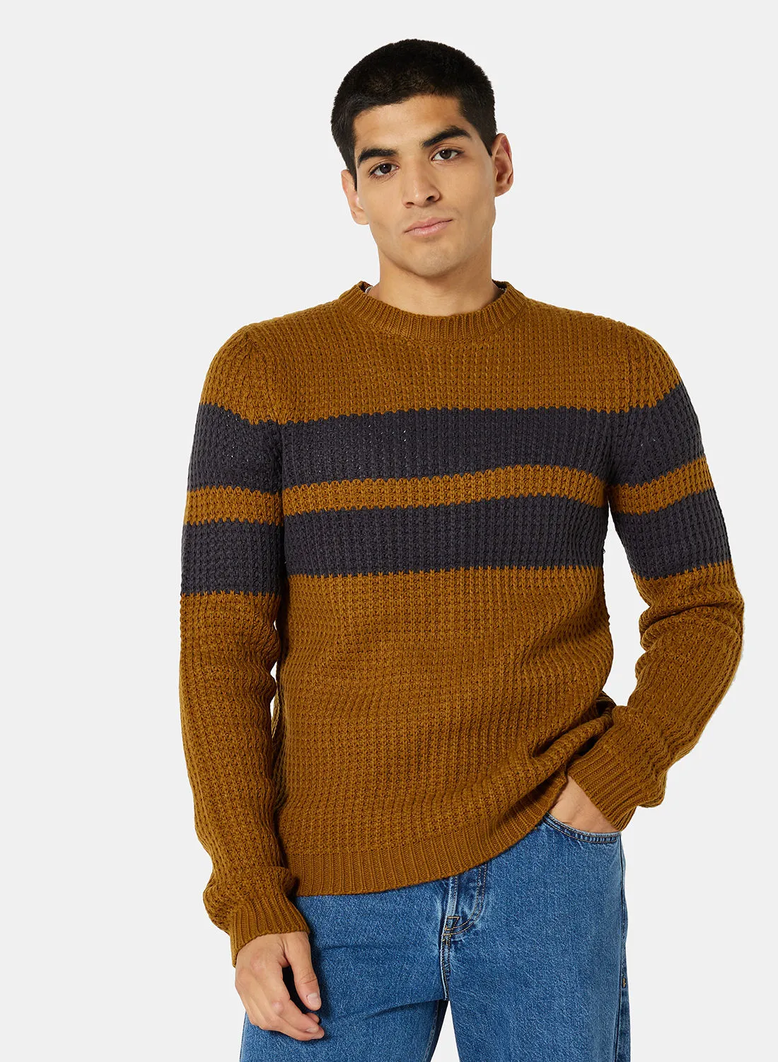 Only & Sons Stripe Knit Long Sleeve Sweater