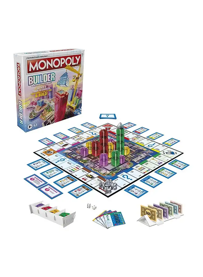 Monopoly Builder Board Game, Strategy Game, Family Game, Games For Kids, Fun Game To Play, Family Board Games, Ages 8 And Up