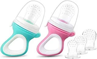 Bingcute Baby Fruit Food Feeder Pacifier Silicone Feeder and Teether for Infant Safely Self Feeding BPA Free Teething Relief Toy with Teether Clip Travel Case Baby Food Feeder Pacifier Fruit Fresh