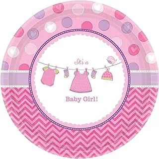 Baby Shower With Love Girl Plates 10.50in, 8pcs