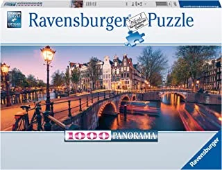 Ravensburger Evening in Amsterdam 1000 Piece Jigsaw Puzzles for Adults & Kids Age 12 Years Up - Netherlands Holland