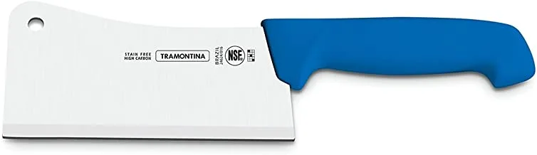 Tramontina Professional Master 6 Inches Cleaver Knife with Stainless Steel Blade and Blue Polypropylene Handle with Antimicrobial Protection