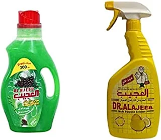 Al Ajeeb Liquid Pine Oil Super Gel Cleaner 1.2 Liter + Al Ajeeb MultiPurpose Cleaner (Stain Remover) 650 Ml