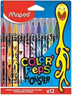 Maped Monster Design Felt Pen 12-Piece Set, Multicolour