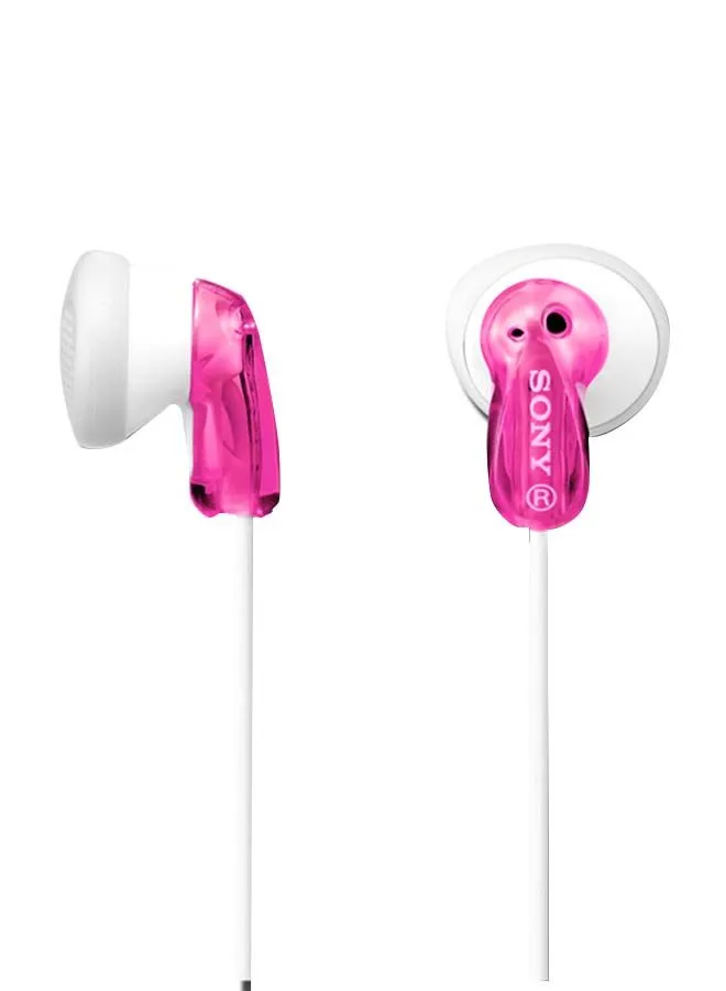 Sony MDR-E9 Heavy Bass in-ear Wired Headphones Pink/White