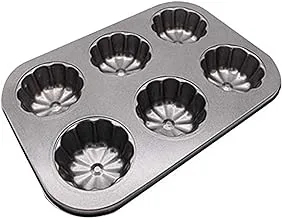 Muffin Pan 6 Cup Nonstick Carbon Steel Cupcake Pan Flowers Shape