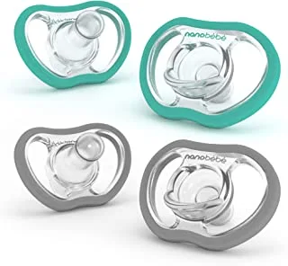 Active Pacifier - 4 pack- 4m+ Teal & Cool grey