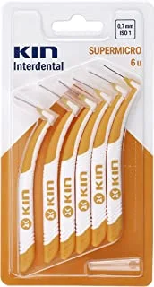 Kin 0.7 mm Super Micro Interdental Toothbrushes 6 Pieces