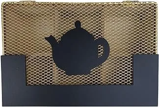 صندوق تخزين شاي من خشب الأوركيد ، صندوق منظم الشاي بغطاء زجاجي مرئي ، صناديق أكياس شاي من الخيزران ذات 6 شبكات لمجموعات الشاي ، حاوية أكياس شاي متعددة الوظائف (أبيض). (أسود)