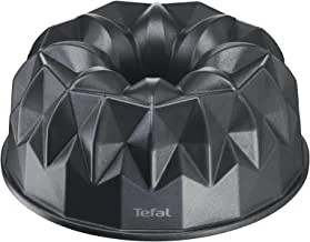 TEFAL Baking Mold | Geometric Bundt Pan 25 cm | Perfectly Even Golden-Brown Results | Non-Stick Coating Inside and Out | Easy Cleaning | Black| Modern Triangular Cake Pan |2 Years Warranty| J3030304