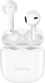 Infinix Airpods 36 hours super-long play-time IPX4 waterproof AI ENC Call noise cancellation XE 22 White, Wireless