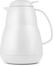 Helios Zeo Insulated Beverage Server with Glass Liner, 34 fl Oz, White