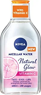 NIVEA Face Micellar Water, Natural Glow with Vitamin C, 400ml