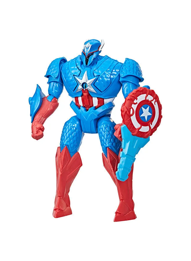AVENGERS Marvel Mech Strike Monster Hunters Suit Captain America 8-Inch-Scale Deluxe Action Figure Toys For Ages 4 And Up