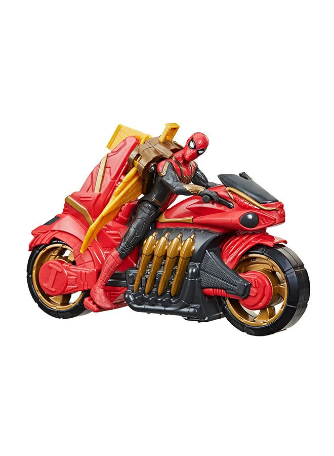 SPIDERMAN Marvel Spider-Man 6-Inch Jet Web Cycle Vehicle And Action Figure Toy With Wings