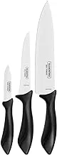 Tramontina Affilata 3 Pieces Knife Set with Stainless Steel Blade and Black Polypropylene Handle
