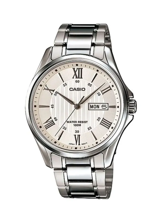 CASIO Men's Stainless Steel Analog Watch MTP-1384D-7AVDF - 47 mm - Silver