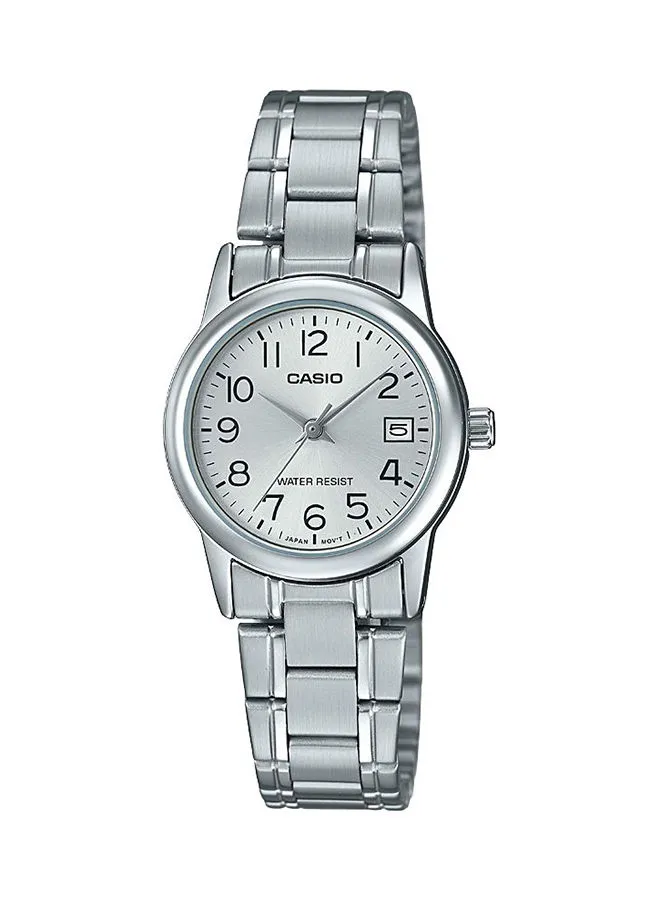 CASIO Women's Dress Water Resistant Analog Watch LTP-V002D-7BUDF - 31 mm - Silver