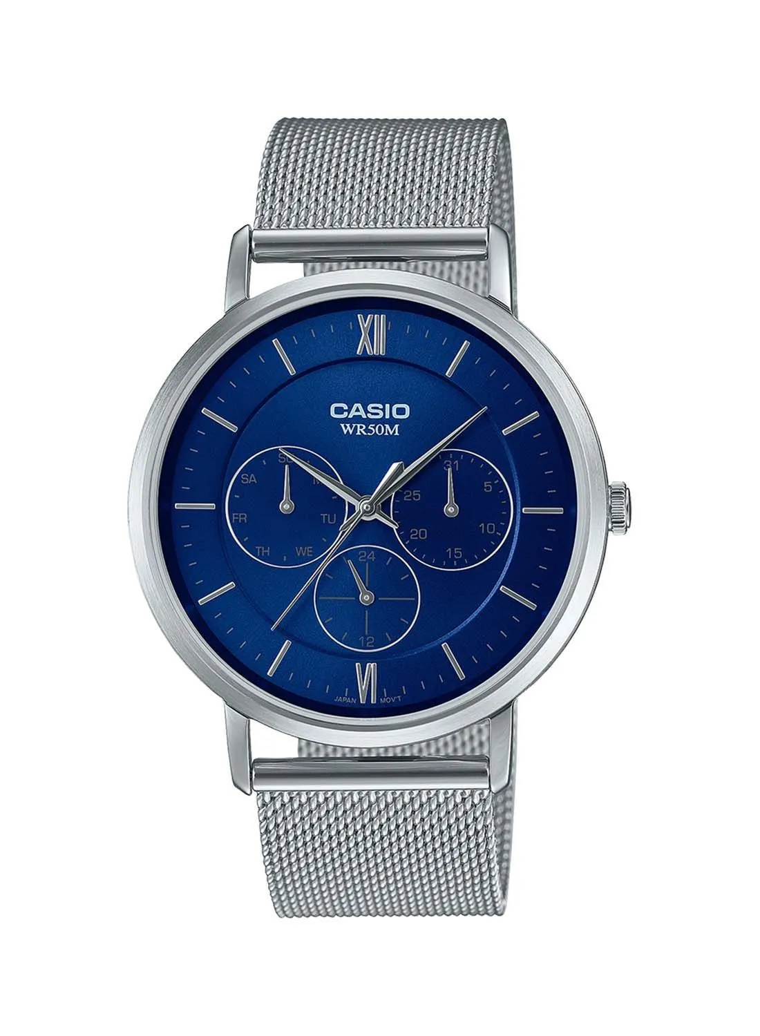 CASIO Analog Round Waterproof Wrist Watch With Stainless Steel MTP-B300M-2AVDF