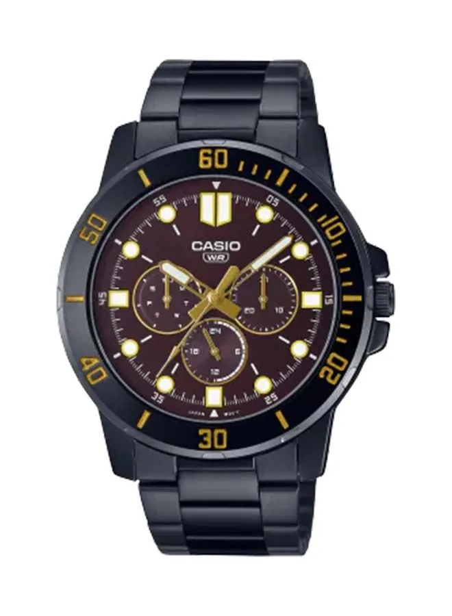 CASIO Analog Round Waterproof Wrist Watch With Stainless Steel MTP-VD300B-5EUDF