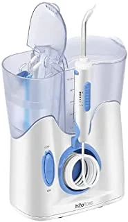 H2ofloss Countertop Water Dental Flosser, Stationary Oral Irrigator for Teeth, Braces, Rechargeable & IPX7 Waterproof Teeth Cleaner for Home