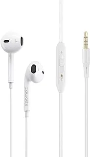 Promate 3.5mm In-Ear Universal Crystal Sound And Noise Isolating Earphones, White, Wired
