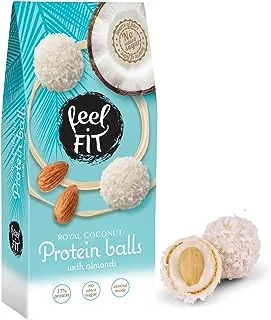 Feel Fit Coconut Protein Wafer Balls 63g with Almonds, No Added Sugar (Pack of 1)