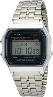 ساعة كاسيو ديجيتال للرجال ، شاشة رقمية وحزام من الستانلس ستيل