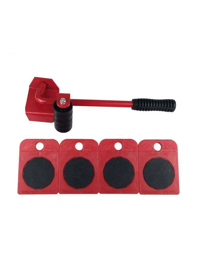 Generic 5-Piece Furniture Lifter Easy Moving Sliders Mover Tool Set Red/Black