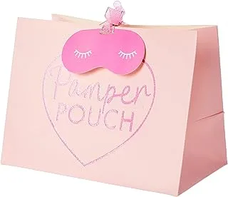 حقيبة حفلات جينجر راي باللون الوردي اللامع ، مقاس 20 سم × 15 سم ، غطاء للنوم
