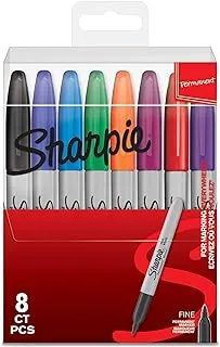 Sharpie Fine Point Permanent 8 Markers in Blister Pack, Assorted, Multicolour, S0814660