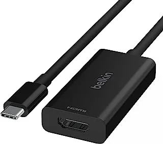 Belkin USB Type C to HDMI 2.1 Adapter, Tethered 4.33in Cable with 8K@60Hz, 4K@144Hz, HDR, HBR3, DSC, HDCP 2.2, USB-IF Certified for Chromebook, Macbook, iPad Pro and other USB C Devices
