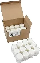 Stonebriar Bulk Unscented Smokeless Long Clear Cup Tea Light Candles with 8 Hour Extended Burn Time, 48 Count (Pack of 1)