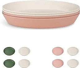 Citron- Unbreakable Plates Set of 4 | 100% Organic | Reusable, Biodegradable, Environment friendly, & Unbreakable- Pink/Cream