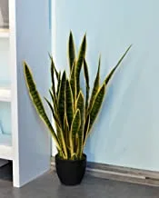 Nearly Natural 87cm Artificial Tongue Plant In Plastic Pot With Moss Grass Arrangement For Office Home Garden Decoration – Snake Plant - Artificial Plants - Fake Plants