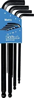 EKLIND 13609 Ball-Hex-L Key allen wrench - 9pc set Metric MM sizes 1.5-10 Long series