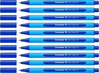 Schneider Slider Edge XB (Extra Broad) Ballpoint Pen, 1.4 mm, Light Blue Barrel, Ink, Box of 10 Pens (152203)