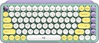 Logitech POP Keys Mechanical Wireless Keyboard with Customizable Emoji Keys, Durable Compact Design, Bluetooth or USB Connectivity, Multi-Device, OS Compatible - Daydream, 920-010736