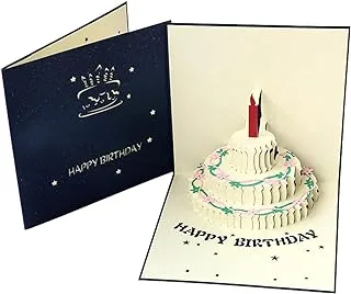 COOLBABY Pop Up Birthday Cards,Birthday Pop Up Greeting Cards Laser Cut Happy Birthday Cards Including Envelopes, Best For Mom,Wife,Sister, Boy,Girl,Friend, Blue（No Light No Music）, Yly020-Bl