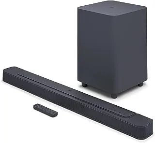 JBL Bar 500 5.1-Channel Soundbar with Wireless Subwoofer, Multibeam and Dolby Atmos Theatre-Quality 3D Surround Sound, PureVoice Technology, 590W Output Power, Built-In WiFi - Black, JBLBAR500PROBLKUK